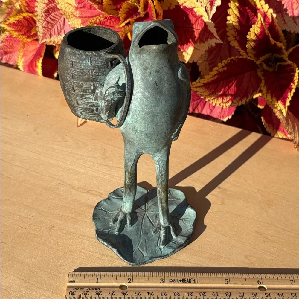 Vintage Japanese Bronze Frog Spill Holder